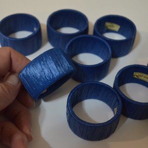 Napkins Holder Dinning Serving Blue Nylon String Wrap Made in Japan 9 pieces